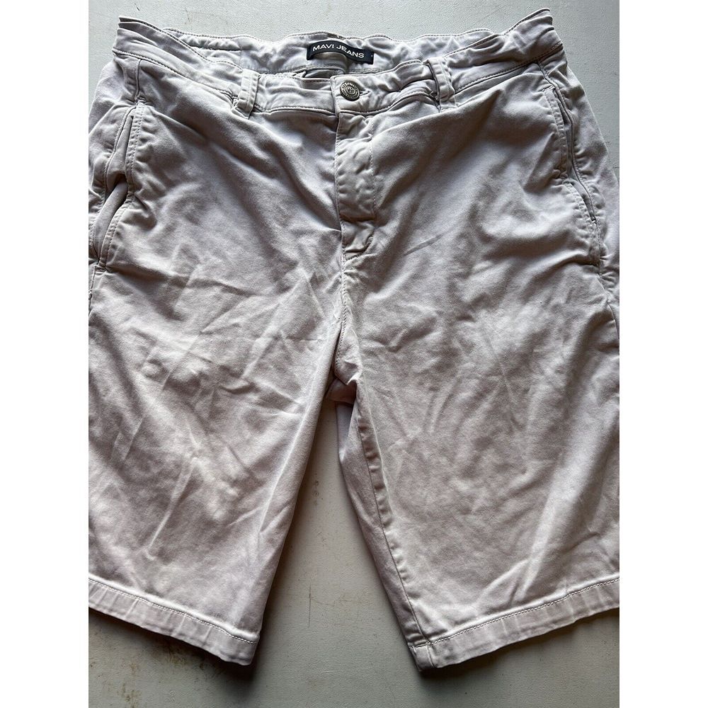 Mavi Shorts 36 x 9* Mike Flat Front Cotton Stretch‎ Preppy Chino Casual Mens
